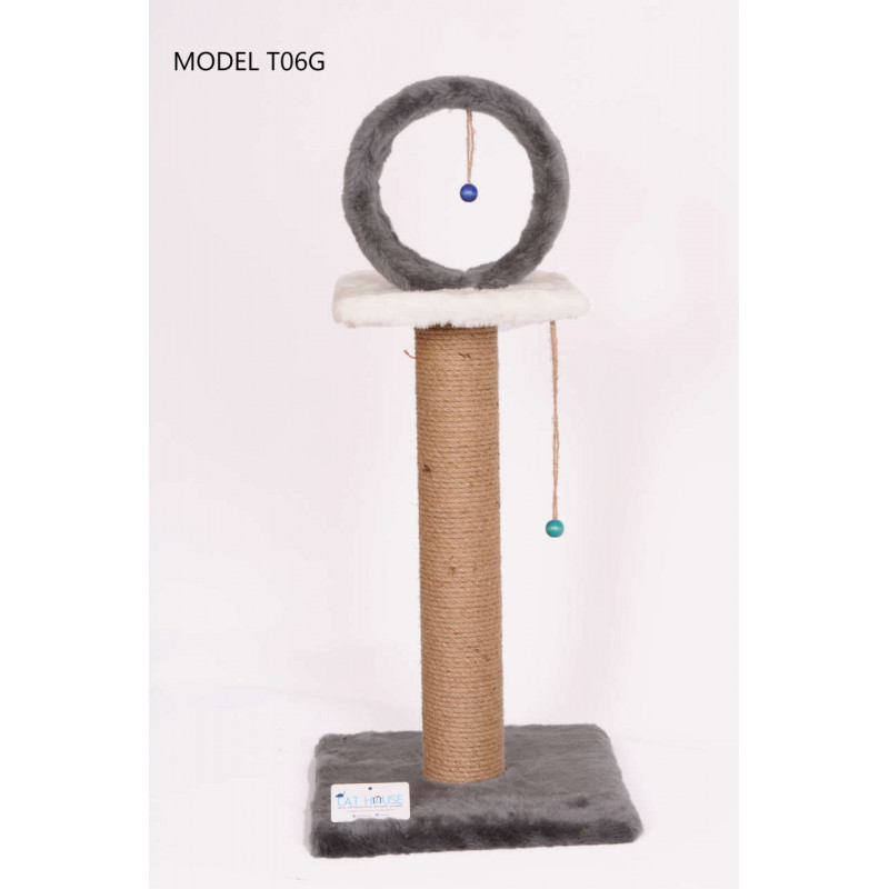 Cat Hause 78 Cm Kalın Çemberli Kedi Tırmalama Gri | Platformlu Kedi Tırmalama Tahtası Cat Hause 78 Cm Kalın Çemberli Kedi Tırmalama Gri | Platformlu Kedi Tırmalama Tahtası