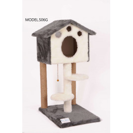 98 Cm Merdivenli Kulübe Kedi Tırmalama Gri | Kedi Evi