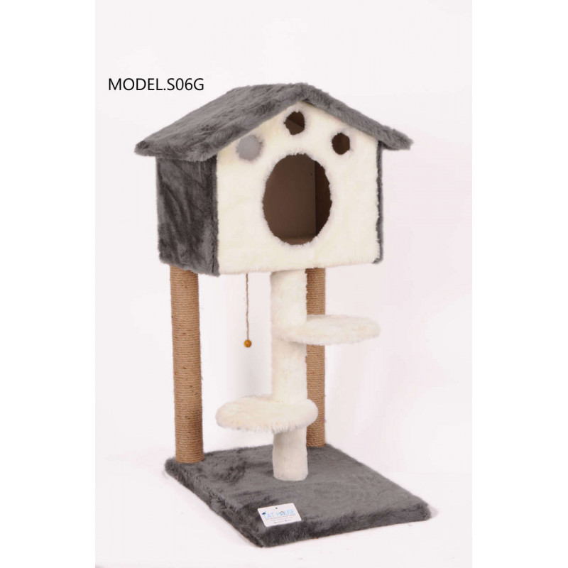 Cat Hause 98 Cm Merdivenli Kulübe Kedi Tırmalama Gri | Kedi Evi Cat Hause 98 Cm Merdivenli Kulübe Kedi Tırmalama Gri | Kedi Evi