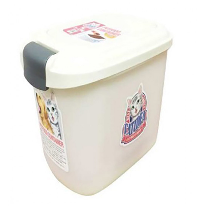 Cat Idea 15 Kg Mama Saklama Kovası 1 Kapaklı Krem Rengi | Kedi Maması Saklama Kabı Cat Idea 15 Kg Mama Saklama Kovası 1 Kapaklı Krem Rengi | Kedi Maması Saklama Kabı
