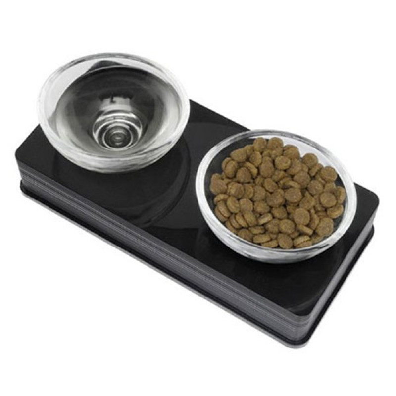 Catıt Cam Kaseli Mama Ve Su Kabı 2x200 Ml Siyah | İkili Mama Ve Su Kabı Catıt Cam Kaseli Mama Ve Su Kabı 2x200 Ml Siyah | İkili Mama Ve Su Kabı