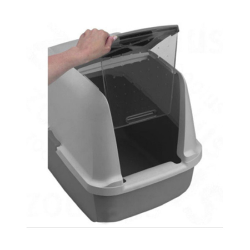 Catit 57x46,5x39 Cm Kapalı Tuvalet Kabini Beyaz Gri | Karbon Filtreli Kedi Tuvaleti