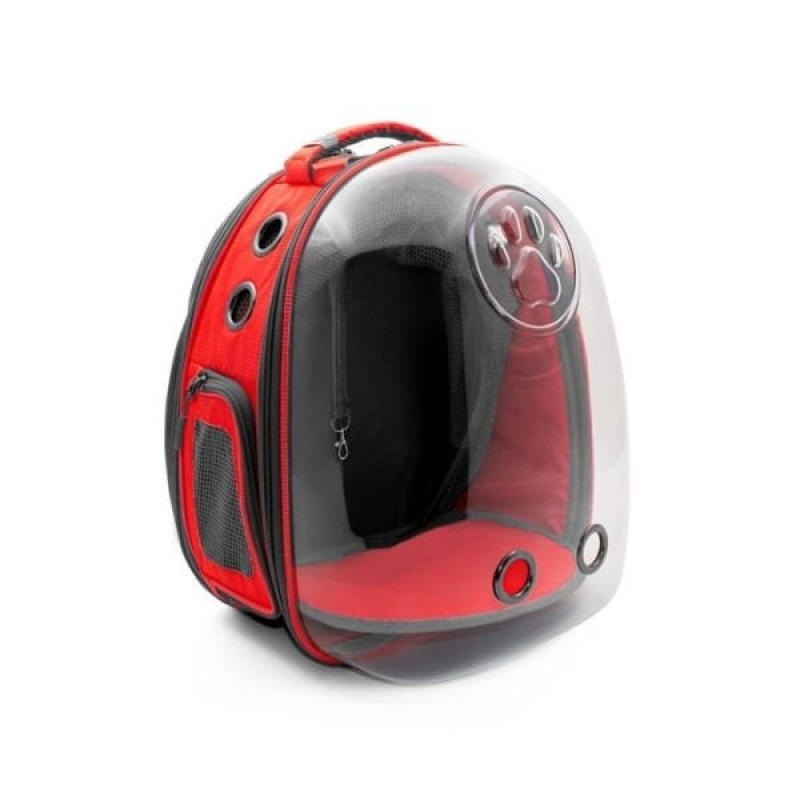 Cattie Fileli Kedi ve Küçük Irk Köpek Taşıma Sırt Çantası Kırmızı 25x60x40 Cm | Köpek Taşıma Çantası Ve Kafes