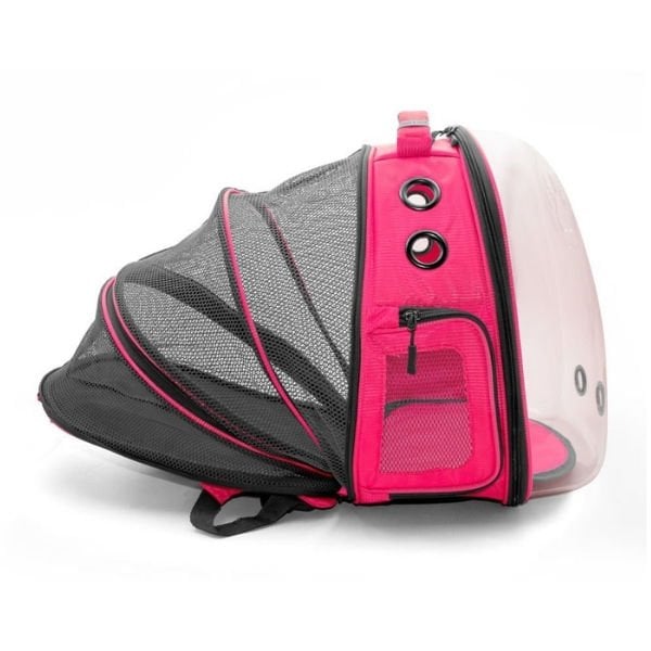 Cattie Fileli Kedi ve Küçük Irk Köpek Taşıma Sırt Çantası Pembe 25x60x40 Cm | Köpek Taşıma Çantası Ve Kafes