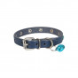 Cattie M Gerçek Deri Taşlı Boyun Tasması Royal Mavi 1x20-23 Cm | Kedi Boyun Tasması