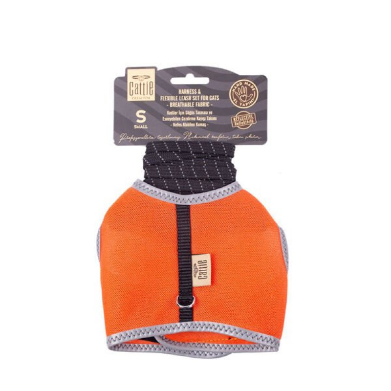 Cattie S Havalı Dokuma Göğüs ve Gezdirme Takımı Turuncu 1x20-30 Cm | Kedi Gezdirme Tasması Cattie S Havalı Dokuma Göğüs ve Gezdirme Takımı Turuncu 1x20-30 Cm | Kedi Gezdirme Tasması