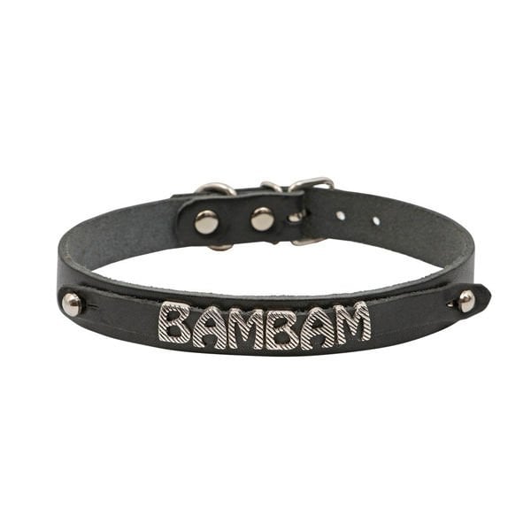 Cattie XXL İsimlikli El Yapımı Gerçek Deri Boyun Tasması Siyah 1.5x29-34 Cm | Kedi Boyun Tasması