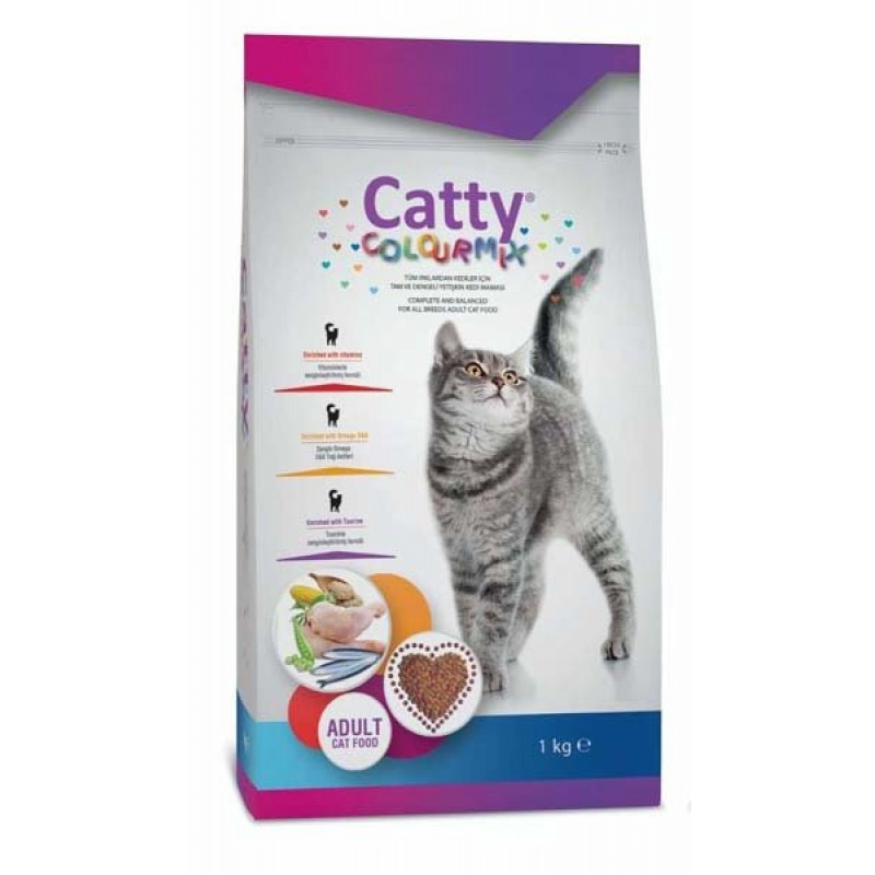 Catty 1 Kg Color Mix Renkli Yetişkin | Yetişkin Kuru Kedi Maması Catty 1 Kg Color Mix Renkli Yetişkin | Yetişkin Kuru Kedi Maması