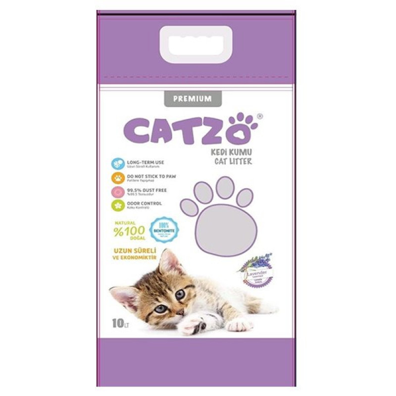 Catzo 10 Lt Bentonit Lavanta Kokulu Topaklanan Kedi Kumu | Doğal Kedi Kumu Catzo 10 Lt Bentonit Lavanta Kokulu Topaklanan Kedi Kumu | Doğal Kedi Kumu