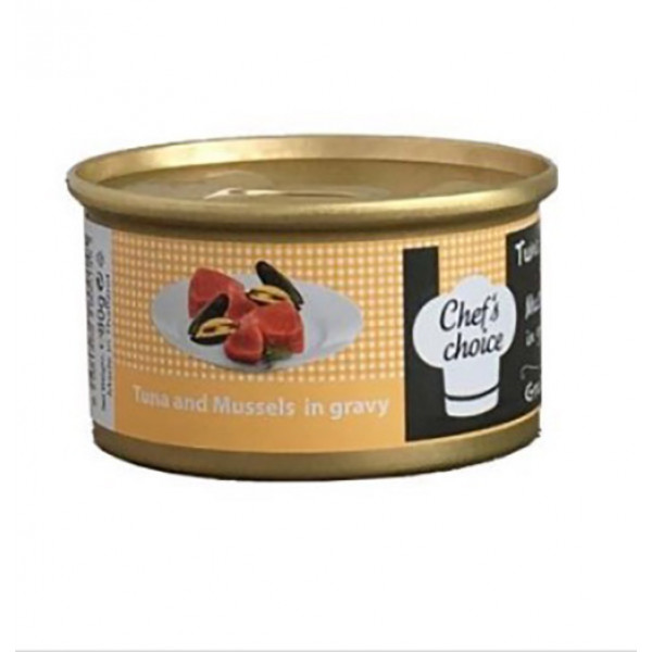 Chef's Choice 80 Gr Soslu Ton Balığı ve Midye Eti Yetişkin | Yetişkin Kedi Maması