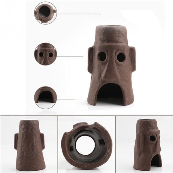 Chicos 13 Cm Karides Seramik Konuşan Surat Kahverengi | Akvaryum Dekor Fon