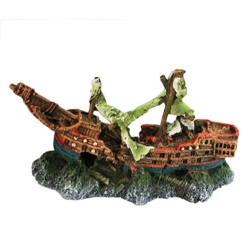 Chicos 22,4x9x12 Cm Batık Gemi | Akvaryum Dekor Fon Chicos 22,4x9x12 Cm Batık Gemi | Akvaryum Dekor Fon