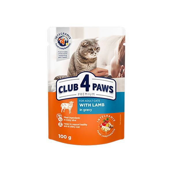 Club 4 Paws 100 Gr Premium Adult Soslu Kuzu | Yetişkin Kuru Kedi Maması