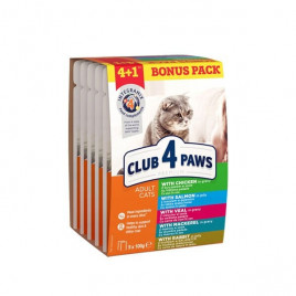 Club 4 Paws 6 Adet 100 Gr Soslu Dana - Tavuk - Uskumru | Yetişkin Kedi Maması Club 4 Paws 6 Adet 100 Gr Soslu Dana - Tavuk - Uskumru | Yetişkin Kedi Maması