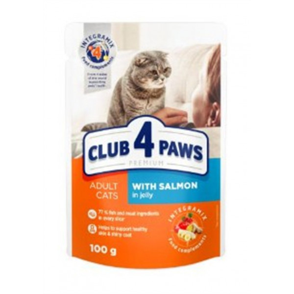 Club4Paws 100 Gr Premium Yetişkin Jöleli Somon | Balıklı Yaş Kedi Maması