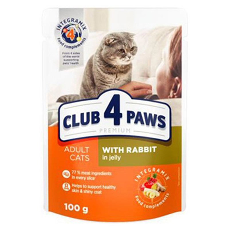 Club4Paws 100 Gr Premium Yetişkin Jöleli Tavşan | Yetişkin Kedi Maması Club4Paws 100 Gr Premium Yetişkin Jöleli Tavşan | Yetişkin Kedi Maması