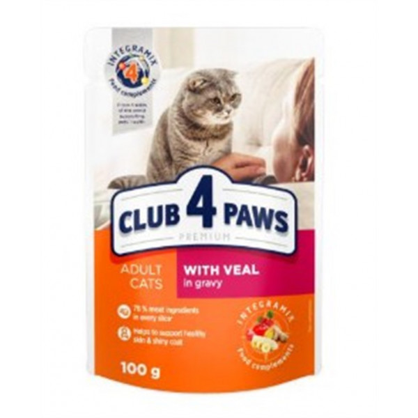 Club4Paws 100 Gr Premium Yetişkin Soslu Dana Etli | Yetişkin Kedi Maması
