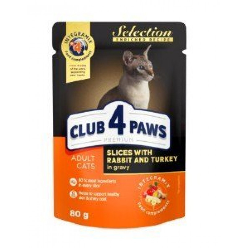 Club4Paws 80 Gr Selection Tavşanlı&Hindili Pouch Club4Paws 80 Gr Selection Tavşanlı&Hindili Pouch