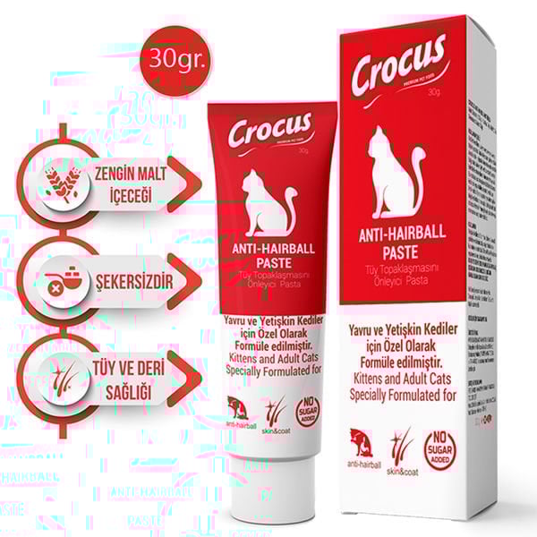 Crocus 30 Gr Anti Hairball Paste | Kedi Vitamini