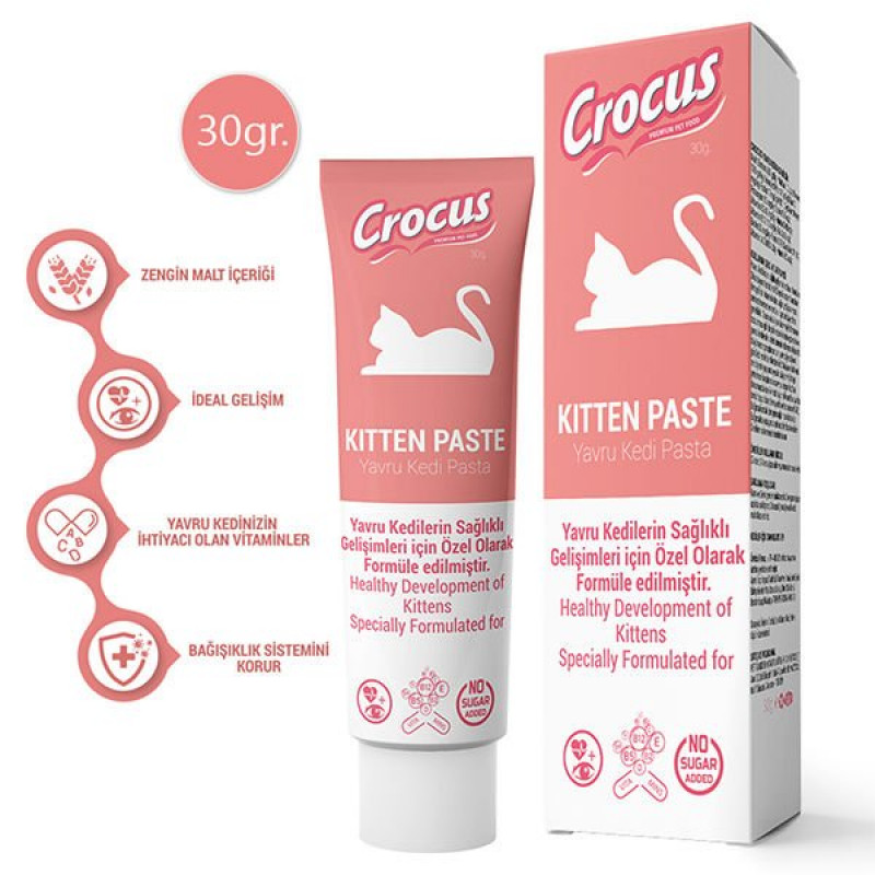 Crocus 30 Gr Kitten Paste | Yavru Kedi Bakım Crocus 30 Gr Kitten Paste | Yavru Kedi Bakım