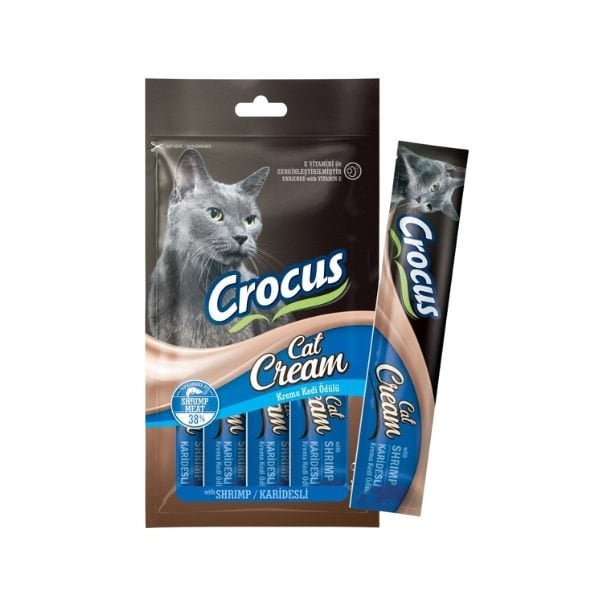 Crocus Karidesli Sıvı Kedi Ödül Maması 15 Gr 4 Adet | Kedi Sıvı Ödül Maması