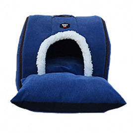 S 40x45x60 Cm Eskimo Bahçeli Yuva Mavi | Yuvalı Kedi Yatağı