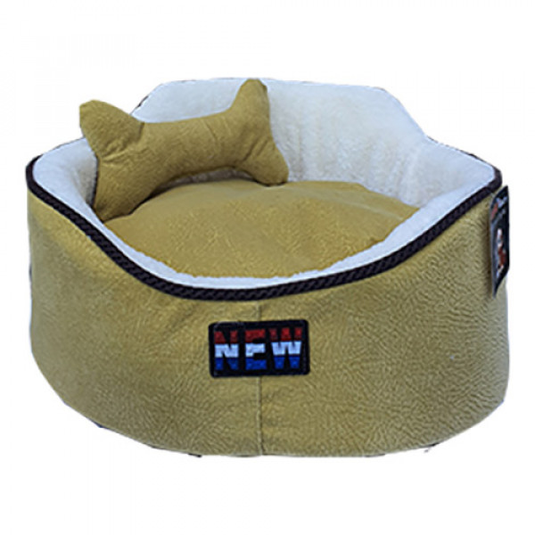 Crop Pet S 50x50 Cm Oval Yatak Hardal | Kumaş Köpek Yatağı