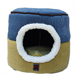 40x50x50 Cm Silindir Fonksiyonel Yuva Hardal | Yuvalı Köpek Yatağı 40x50x50 Cm Silindir Fonksiyonel Yuva Hardal | Yuvalı Köpek Yatağı