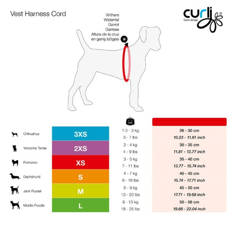 Curli 50-56 Cm Cord Vest Göğüs Tasması Siyah L | Köpek Göğüs Tasması