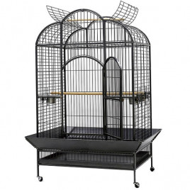 Dayang 132x102x186 Cm Tekerlekli Ayak Papağan Kafesi Siyah | Kuş Kafesi