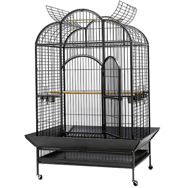 Dayang 132x102x186 Cm Tekerlekli Ayak Papağan Kafesi Siyah | Kuş Kafesi