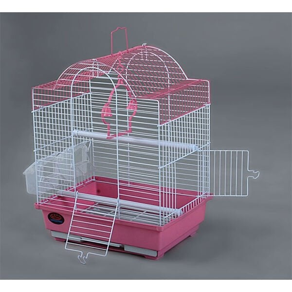 Dayang 29.9x22.3x38.5 Cm Çift Kapılı Kubbeli Kafes Pembe | Kuş Kafesi