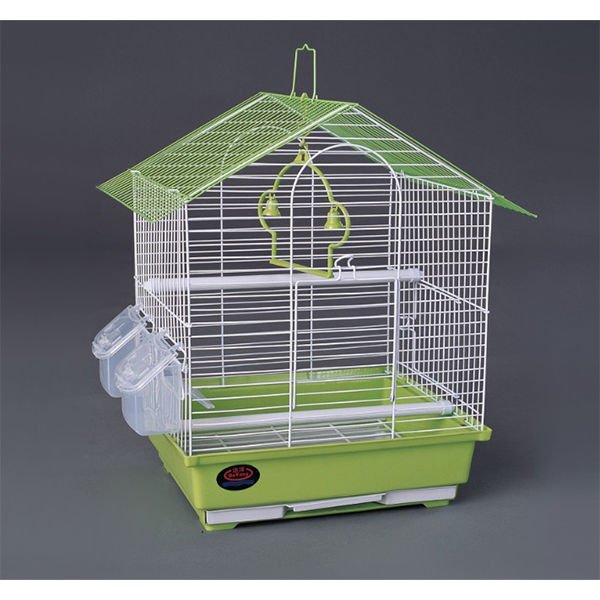 Dayang 30x23x41 Cm İki Kapılı Çatılı Kafes Yeşil | Kuş Kafesi