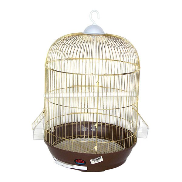 Dayang 33X41 Cm Dayanıklı Yuvarlak Kuş Kafesi Kahverengi Sarı | Kuş Kafesi