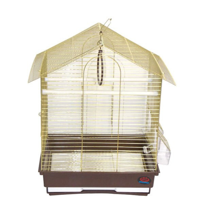 Dayang 35x28x46 Cm İki Kapılı Çatılı Kafes Kahverengi Sarı | Kuş Kafesi Dayang 35x28x46 Cm İki Kapılı Çatılı Kafes Kahverengi Sarı | Kuş Kafesi