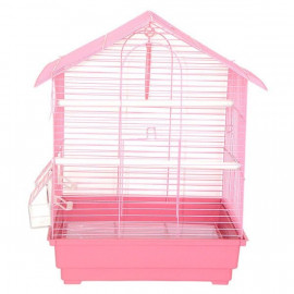 Dayang 35x28x46 Cm İki Kapılı Çatılı Kafes Pembe | Kuş Kafesi Dayang 35x28x46 Cm İki Kapılı Çatılı Kafes Pembe | Kuş Kafesi