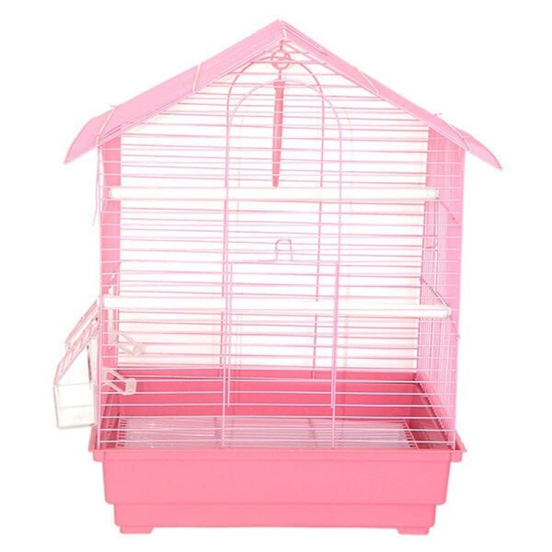 Dayang 35x28x46 Cm İki Kapılı Çatılı Kafes Pembe | Kuş Kafesi Dayang 35x28x46 Cm İki Kapılı Çatılı Kafes Pembe | Kuş Kafesi