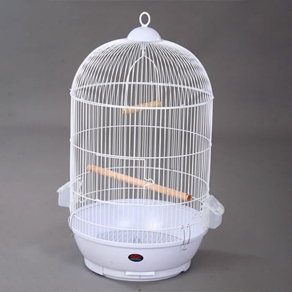 Dayang 40X70 Cm Yuvarlak Şekilli Kafes Beyaz Siyah | Kuş Kafesi