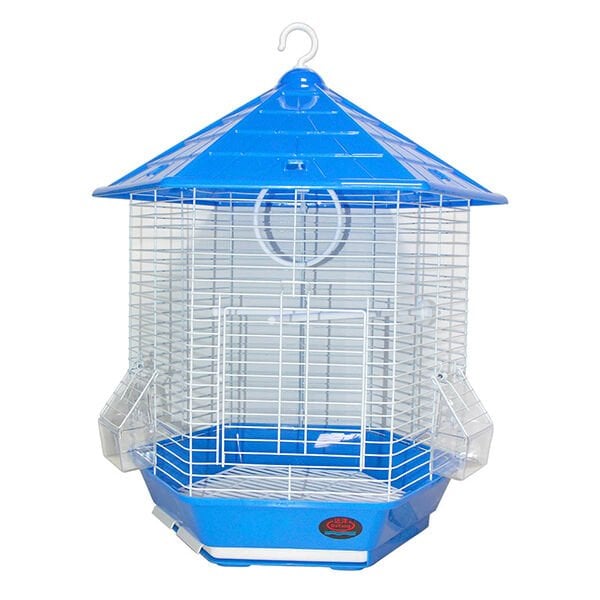 Dayang 44.6x39x53.5 Cm Altıgen Kuş Kafesi Mavi | Kuş Kafesi