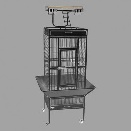 Dayang 45.7x45.7x156 Cm Ayaklı Papağan Kafesi Siyah | Kuş Kafesi