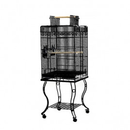 Dayang 54x54x134 CmAyaklı Papağan Kafesi Siyah | Kuş Kafesi