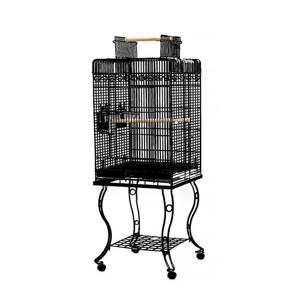 Dayang 54x54x134 CmAyaklı Papağan Kafesi Siyah | Kuş Kafesi