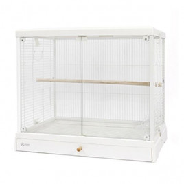 Dayang 62x42x55 Cm Üstten Açılır Cam Kafes Beyaz | Kuş Kafesi