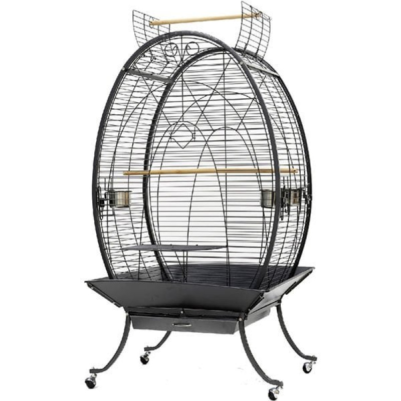 Dayang 89x60x159 Cm Oval Ayaklı Papağan Kafesi Siyah | Kuş Kafesi Dayang 89x60x159 Cm Oval Ayaklı Papağan Kafesi Siyah | Kuş Kafesi