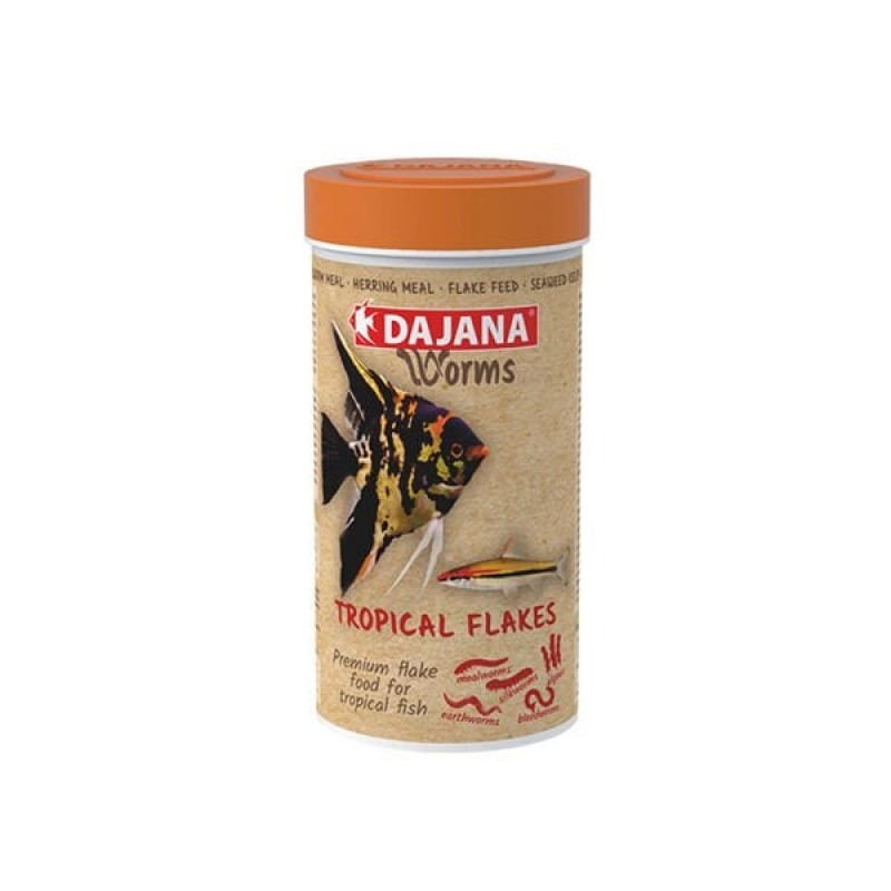 Dajana 18 Gr Worms Tropical Flakes 100 Ml | Tatlı Su Akvaryumu Yemi Dajana 18 Gr Worms Tropical Flakes 100 Ml | Tatlı Su Akvaryumu Yemi