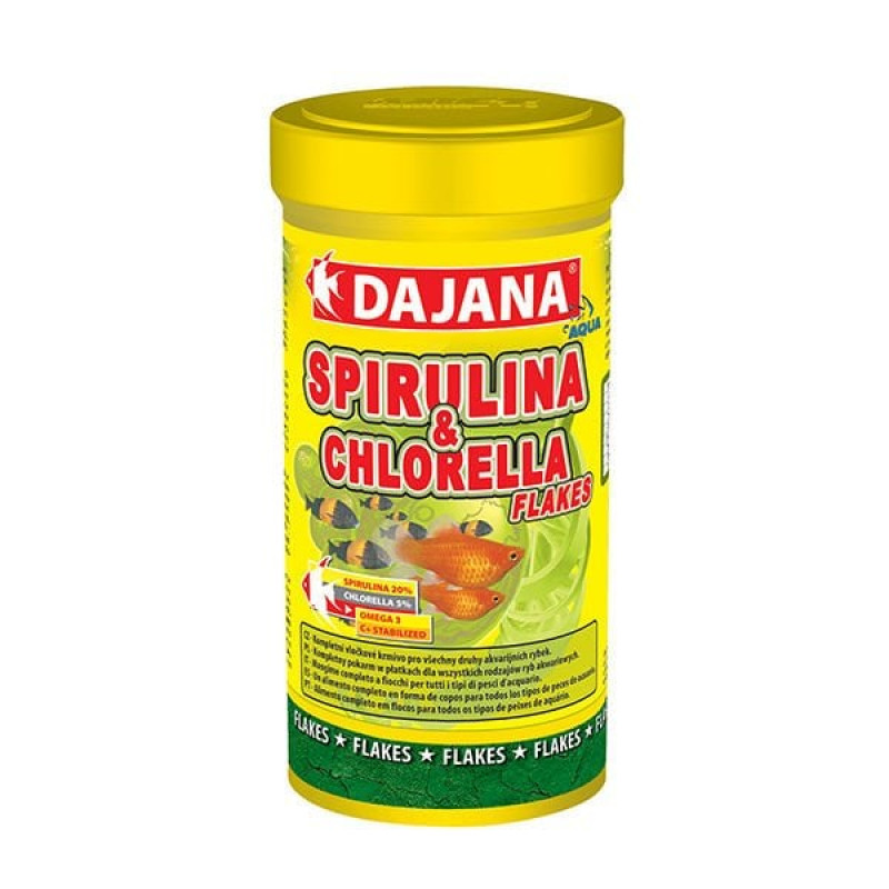 Dajana 500 Ml Spirulina ve Chlorella Flakes | Tatlı Su Akvaryumu Yemi Dajana 500 Ml Spirulina ve Chlorella Flakes | Tatlı Su Akvaryumu Yemi