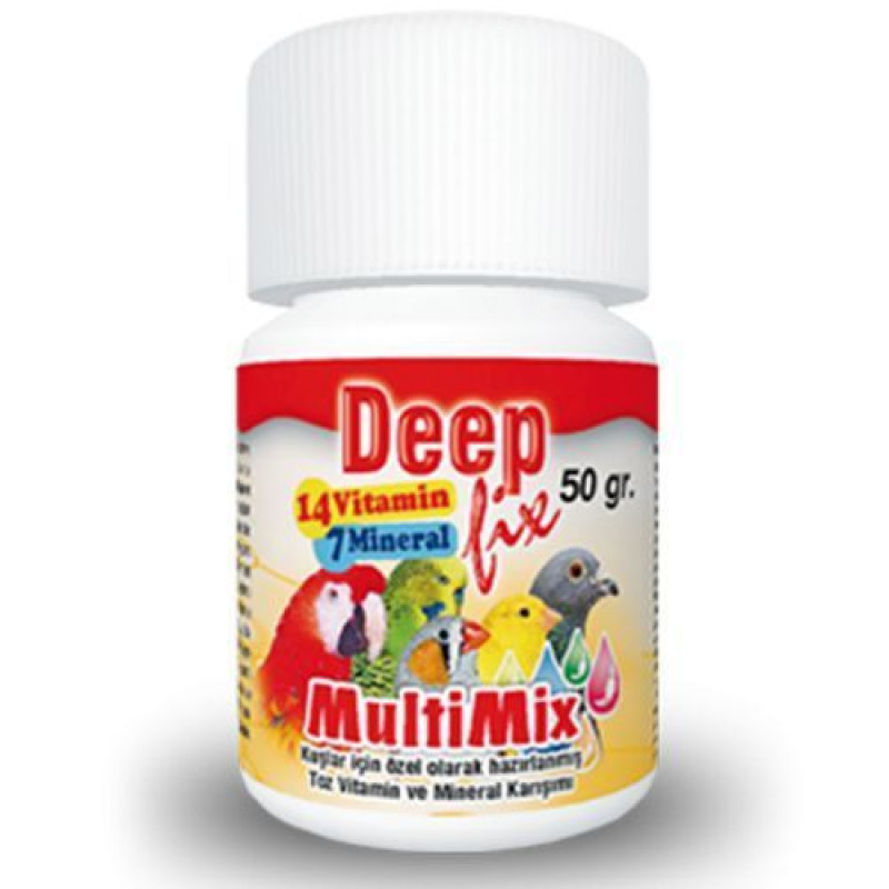 Deep Fix 50 Gr Multi Mix Kafes Kuşlari Için Toz Vitamin Ve Mineral Karışımı | Kuş İlacı Deep Fix 50 Gr Multi Mix Kafes Kuşlari Için Toz Vitamin Ve Mineral Karışımı | Kuş İlacı