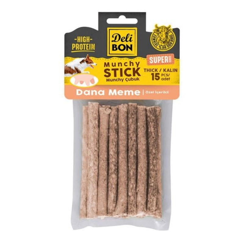 Delibon 15'li Super Munchy Kalın Çubuk Dana Meme | Köpek Atıştırmalık Ödül Maması Delibon 15'li Super Munchy Kalın Çubuk Dana Meme | Köpek Atıştırmalık Ödül Maması