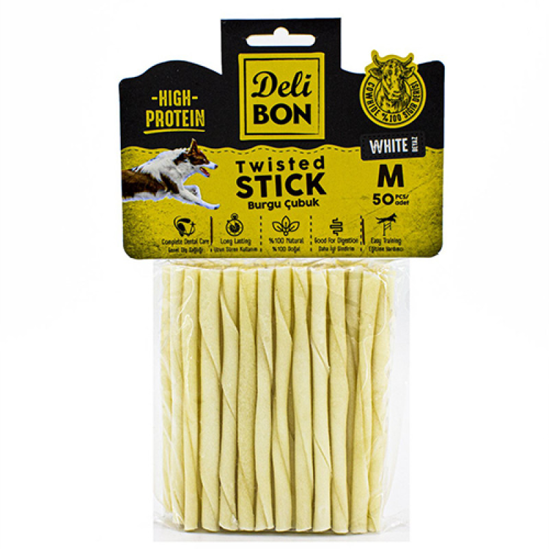 Delibon 12'li Orta Boy Deri Burgu Çubuk Beyaz Delibon 12'li Orta Boy Deri Burgu Çubuk Beyaz