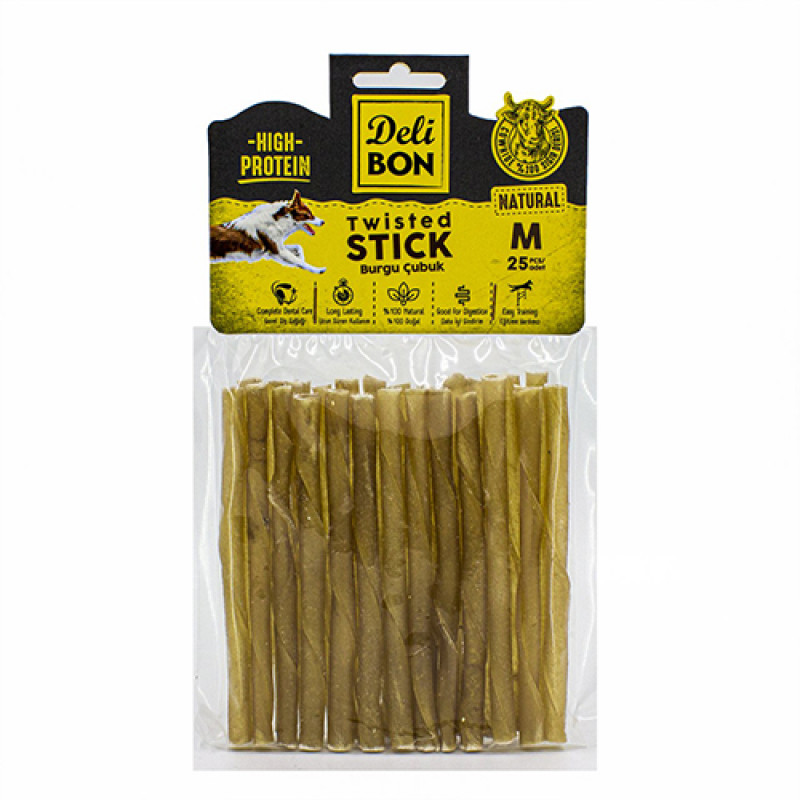 Delibon 25'li Orta Boy Deri Burgu Çubuk Natural Delibon 25'li Orta Boy Deri Burgu Çubuk Natural